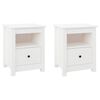 vidaXL Comodini 2 pz Bianchi 40x35x49 cm in Legno Massello di Pino
