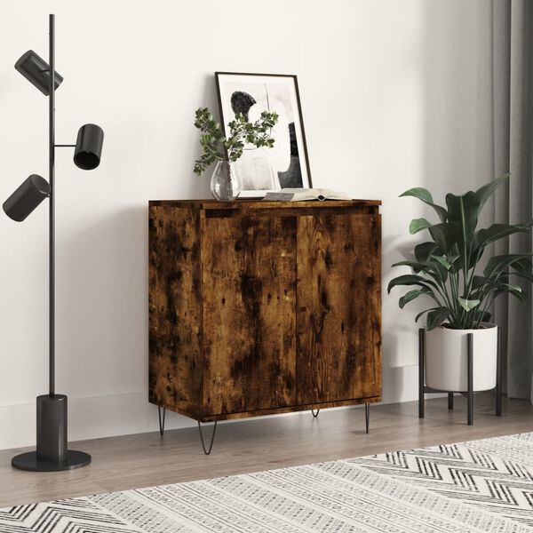 vidaXL Credenza Rovere Fumo 60x35x70 cm in Legno Multistrato