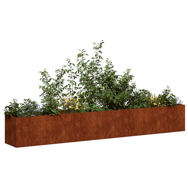 vidaXL Fioriera Arrugginita 280x40x40 cm in Acciaio Corten