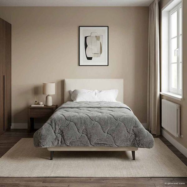 vidaXL Piumone Completo Annuale Trapuntato Antracite 140 x 220 cm