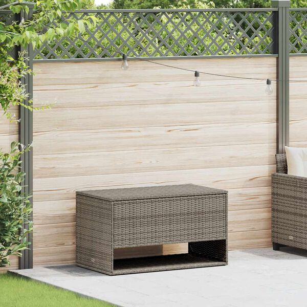 vidaXL Scatola per Cuscini da Esterno Grigio 100x55x55,5 cm Polyrattan