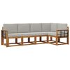 vidaXL Set di divani da esterno 5 pz Grigio Naturale e Chiaro