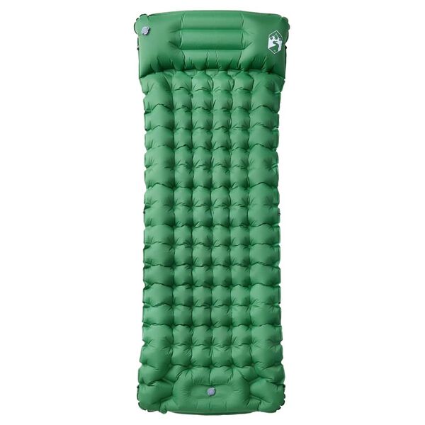 vidaXL Materasso Campeggio Autogonfiabile con Cuscini 1 Persona Verde