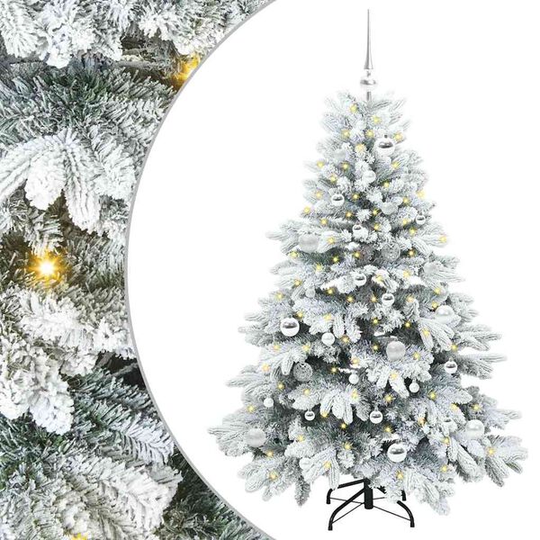 vidaXL Albero di Natale artificiale con 150 LED Bianco 150 cm PE e PVC