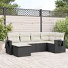 vidaXL Set Divano da Giardino 6 pz con Cuscini Nero in Polyrattan