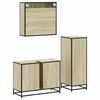 vidaXL Set Mobili da Bagno 3 pz Rovere Sonoma in Legno Multistrato