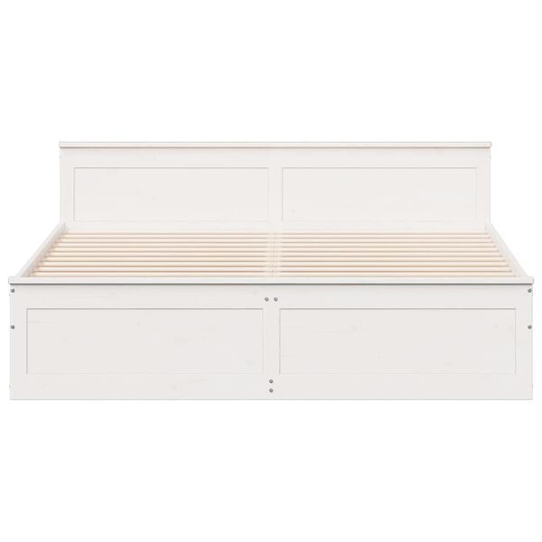 vidaXL Giroletto senza Materasso con Testiera Bianco 180x200 cm Pino