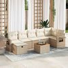 vidaXL Set Divano da Giardino 8 pz con Cuscini Beige in Polyrattan