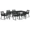 vidaXL Set da Pranzo per Giardino 7 pz Nero