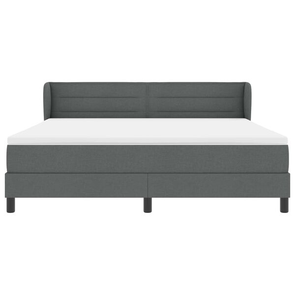 vidaXL Letto a molle con materasso Grigio scuro 180 x 200 cm Tessuto