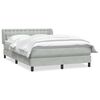 vidaXL Giroletto a Molle con Materasso Grigio Chiaro 160x210cm Velluto