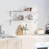 vidaXL Mensole a Muro 2 pz 100x30 cm Argento in Acciaio Inossidabile