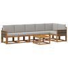 vidaXL Set di divani da esterno 7 pz Naturale e Grigio Chiaro