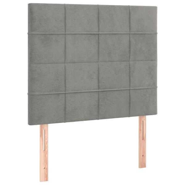 vidaXL Testiera Grigio Chiaro 80x5x118/128 cm Velluto