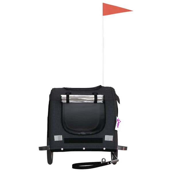 vidaXL Rimorchio da Bici per Animali Nero Oxford e Ferro