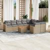 vidaXL Set Divano da Giardino 10 pz con Cuscini Beige Misto Polyrattan