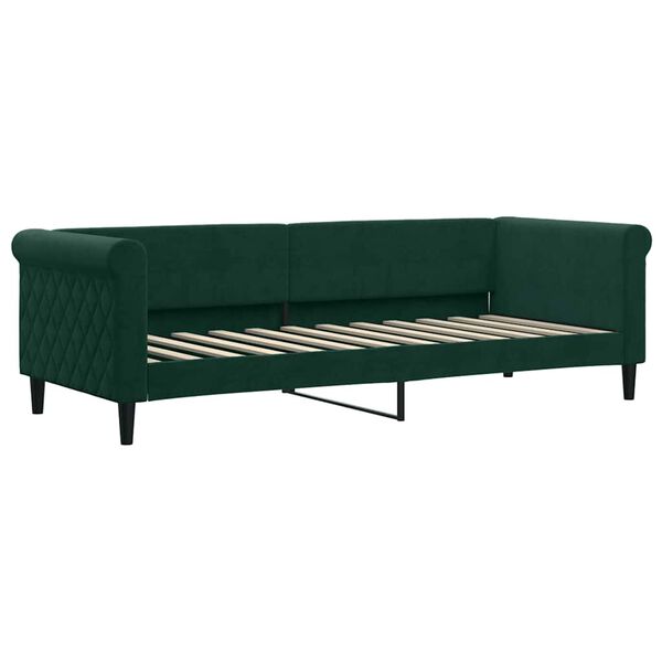vidaXL Divano Letto Estraibile Materassi Verde Scuro 80x200 Velluto