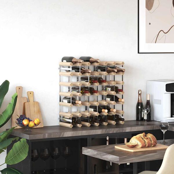 vidaXL Portavini da 42 Bottiglie in Legno Massello di Pino