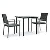vidaXL Set da Pranzo da Giardino 7 pz in Polyrattan e Acciaio