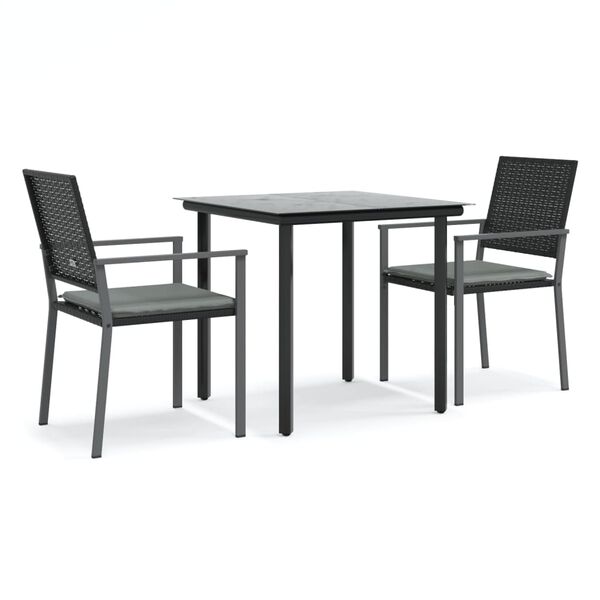 vidaXL Set da Pranzo da Giardino 7 pz in Polyrattan e Acciaio