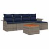 vidaXL Set Divano da Giardino 6 pz Grigio e Blu Navy polyrattan