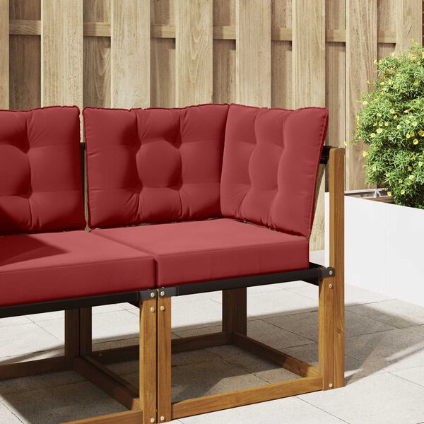 vidaXL Cuscino per divano da esterno 3 pcs Rosso vino Poliestere