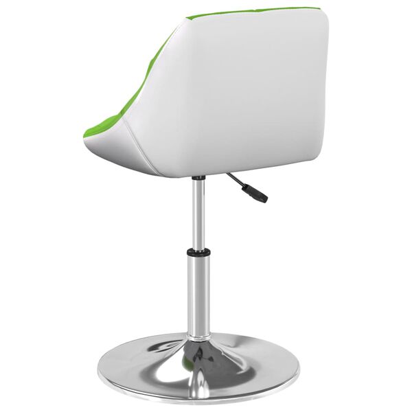 vidaXL Sedia da Pranzo Verde e Bianco in Similpelle