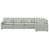 vidaXL Divano Modulare con Cuscini in Velluto Grigio Chiaro