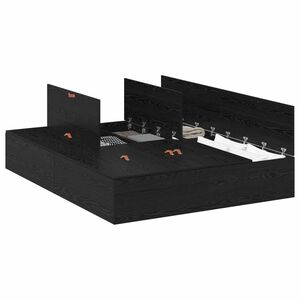 vidaXL Struttura letto con contenitore Rovere Nero 160 x 200 cm
