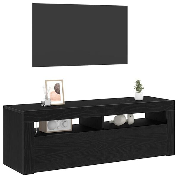vidaXL Mobile TV Rovere Nero 120 x 35 x 40 cm Legno multistrato