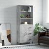 vidaXL Credenza Grigio Cemento 69,5x34x180 cm in Legno Multistrato