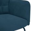 vidaXL Poltrona a Dondolo con Poggiapiedi Blu in Velluto