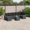 vidaXL Set Divani da Giardino con Cuscini 8 pz Nero in Polyrattan
