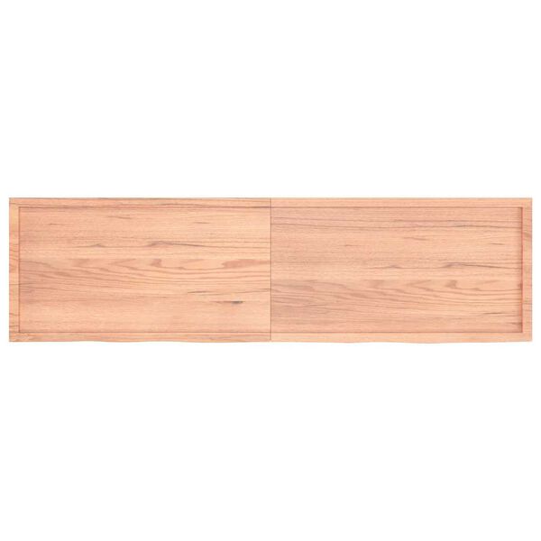 vidaXL Piano Bagno Marrone 220x60x(2-6) cm Legno Massello Trattato