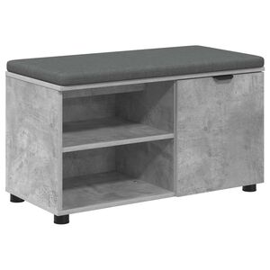vidaXL Panca per ingresso con cuscino Grigio cemento 80 x 38 x 46 cm