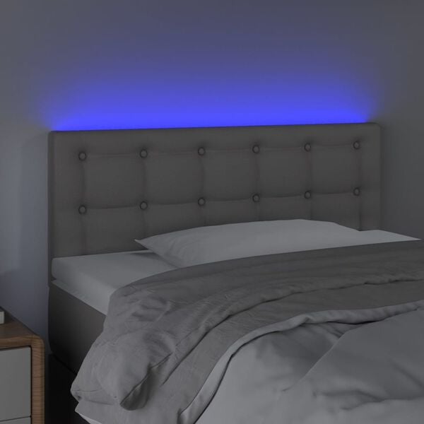 vidaXL Testiera Grigio a LED 90x5x78/88 cm in Similpelle