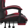 vidaXL Sedia Gaming Girevole Poggiapiedi Nero e Rosso Vino Similpelle