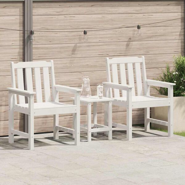 vidaXL Sedia da pranzo da giardino 2 pcs Bianco 65.5 x 59 x 88cm HDPE