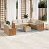 vidaXL Set Divano da Giardino 10 pz con Cuscini Beige in Polyrattan