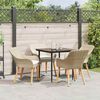 vidaXL Set da Pranzo per Giardino con cuscino 5 pcs Beige polyrattan