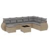 vidaXL Set Divano da Giardino 9 pz con Cuscini Beige in Polyrattan