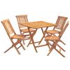 vidaXL Set bistro da giardino pieghevole da 5 pezzi Naturale