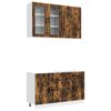 vidaXL Unit&agrave; Cucina PORTO 4 pz Rovere Fumo Legno ingegnerizzato