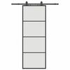 vidaXL Porta Scorrevole con Ferramenta Nera 76x205 cm in Vetro ESG