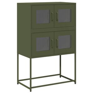 vidaXL Credenza Verde Oliva 68x39x107 cm in Acciaio