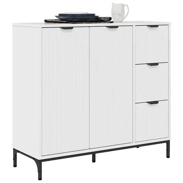 vidaXL Credenza Bianco Lucido 89,5 x 33 x 82 cm Legno multistrato