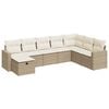 vidaXL Set Divano da Giardino 8 pz con Cuscini Beige in Polyrattan