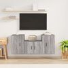 vidaXL Set Mobili Porta TV 3 pz Grigio Sonoma in Legno Multistrato