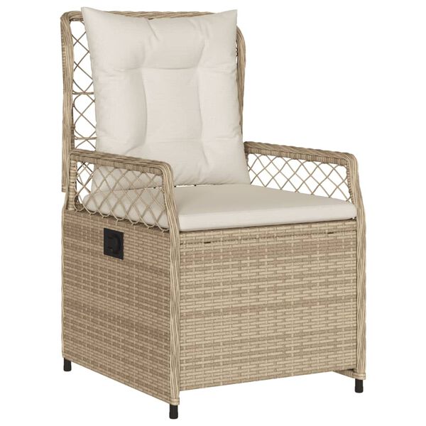 vidaXL Set da Pranzo da Giardino 3 pz con Cuscini Beige in Polyrattan