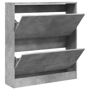 vidaXL Scarpiera Grigio Cemento 80x21x87,5 cm in Legno Multistrato